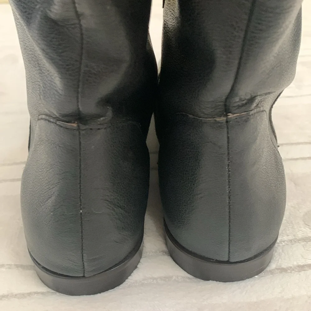 Candela Pirate Crush Studs Black Over the Knee High Tall Leather Boots